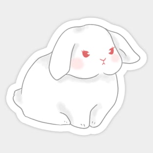 cute round angry rew holland lop rabbit | Bunniesmee Sticker